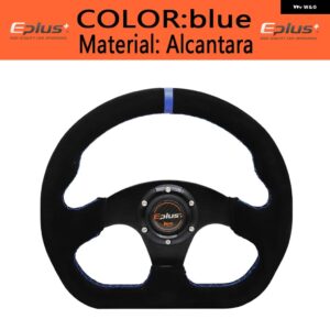 カー スタイリング スポーツ ステアリングホイール レーシングタイプアルカンタPVC 汎用 13インチ325MMアルミレトロモディファイドOMP スタイル - Alcantara BLUE