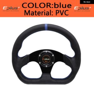 カー スタイリング スポーツ ステアリングホイール レーシングタイプアルカンタPVC 汎用 13インチ325MMアルミレトロモディファイドOMP スタイル - PVC BLUE