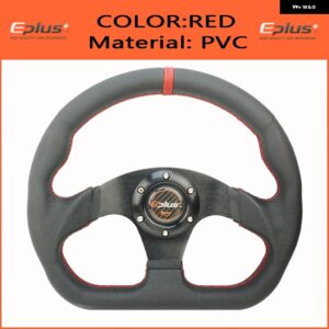 カー スタイリング スポーツ ステアリングホイール レーシングタイプアルカンタPVC 汎用 13インチ325MMアルミレトロモディファイドOMP スタイル - PVC RED
