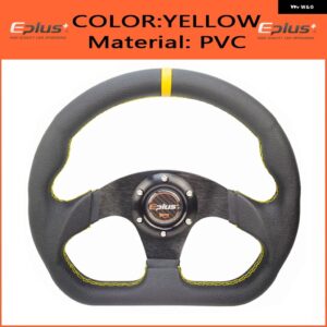 カー スタイリング スポーツ ステアリングホイール レーシングタイプアルカンタPVC 汎用 13インチ325MMアルミレトロモディファイドOMP スタイル - PVC YELLOW