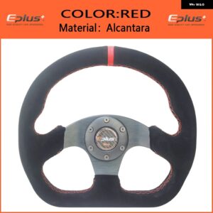 カー スタイリング スポーツ ステアリングホイール レーシングタイプアルカンタPVC 汎用 13インチ325MMアルミレトロモディファイドOMP スタイル - Alcantara RED