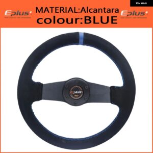 車用 ステアリングホイール スタイリング スポーツ レーシングタイプ PVC 汎用 13インチ 320MM アルミ レトロモディファイ クイックリリース - Alcantara BLUE