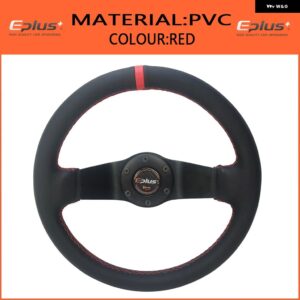 車用 ステアリングホイール スタイリング スポーツ レーシングタイプ PVC 汎用 13インチ 320MM アルミ レトロモディファイ クイックリリース - PVC RED