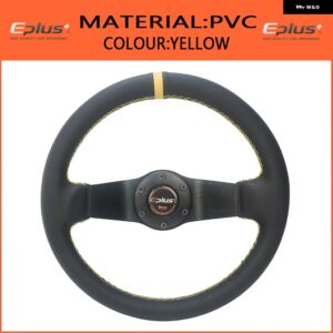 車用 ステアリングホイール スタイリング スポーツ レーシングタイプ PVC 汎用 13インチ 320MM アルミ レトロモディファイ クイックリリース - PVC YELLOW