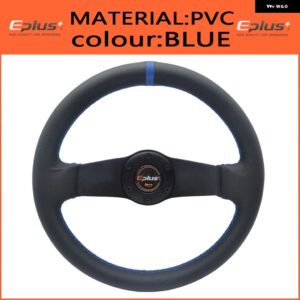 車用 ステアリングホイール スタイリング スポーツ レーシングタイプ PVC 汎用 13インチ 320MM アルミ レトロモディファイ クイックリリース - PVC BLUE