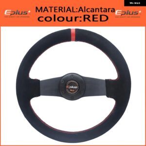 車用 ステアリングホイール スタイリング スポーツ レーシングタイプ PVC 汎用 13インチ 320MM アルミ レトロモディファイ クイックリリース - Alcantara RED