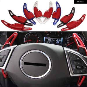 カー スタイリング シボレー カマロ 6代目 2016 2017 2018 アルミ パドル シフター ステアリングホイール シフト パドル デコレーション トリム - Silver