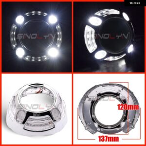 SINOLYN プロジェクター ベゼル LED エンジェルアイズ シュラウド HELLA/KOITO Q5 レンズ 3.0インチ カバー バイ キセノン ヘッドライト レンズ DRL ベゼル - G shrouds