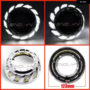 SINOLYN プロジェクター ベゼル LED エンジェルアイズ シュラウド HELLA/KOITO Q5 レンズ 3.0インチ カバー バイ キセノン ヘッドライト レンズ DRL ベゼル - I shrouds