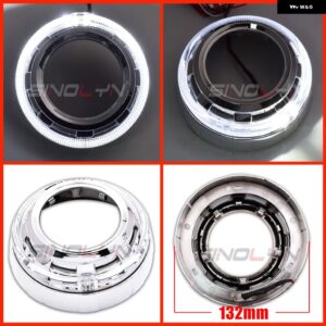 SINOLYN プロジェクター ベゼル LED エンジェルアイズ シュラウド HELLA/KOITO Q5 レンズ 3.0インチ カバー バイ キセノン ヘッドライト レンズ DRL ベゼル - K shrouds