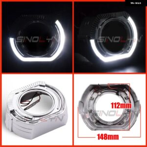 SINOLYN プロジェクター ベゼル LED エンジェルアイズ シュラウド HELLA/KOITO Q5 レンズ 3.0インチ カバー バイ キセノン ヘッドライト レンズ DRL ベゼル - E shrouds