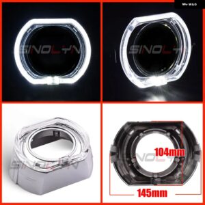 SINOLYN プロジェクター ベゼル LED エンジェルアイズ シュラウド HELLA/KOITO Q5 レンズ 3.0インチ カバー バイ キセノン ヘッドライト レンズ DRL ベゼル - C shrouds