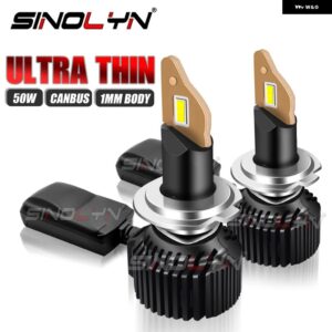 SINOLYN P1 50W 1MM H7 H4 H1 D2 H11 9005 9006 LED ヘッドライト CANバス ターボLEDランプ バルブ 車用プロジェクターレンズ カーアクセサリー - H1