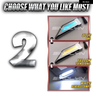 SINOLYN LEDフェンダーマーカーリバースサイドライトDRLウィンカーランプ ランニングライト カーライト 汎用 キット カーアクセサリーチューニング - Blue Yellow White