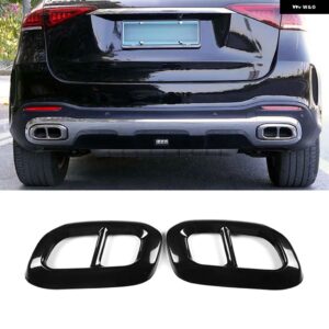 2個 車用マフラー パイプ チップ テール パイプ カバー メルセデス ベンツ GLC GLE GLS X253 W167 2020 2021 2022 装飾 トリム - black