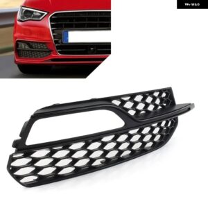 ブラック 車用 ハニカムメッシュ フロント バンパー フォグランプ グリル カバー アウディ A3 S3 2013 - 17 左/右 1個 - 1Pcs Right