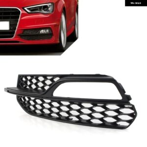 ブラック 車用 ハニカムメッシュ フロント バンパー フォグランプ グリル カバー アウディ A3 S3 2013 - 17 左/右 1個 - 1Pcs Left