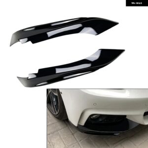 車用フロント バンパー リップスプリッター サイド エアベント カバー カナード スポイラー BMW 4シリーズ F32 2013-2019 F33 13-2021 F36 14-2020 - Glossy Black