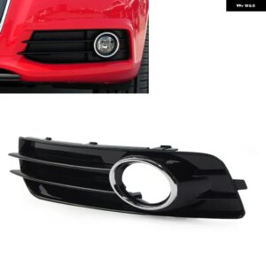 グロスブラック カーフロント バンパー フォグランプ グリル カバー クロームリング付き アウディ A3 8P S-LINE 2009 - 12 ABS プラスチック - 1Pcs Left