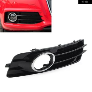 グロスブラック カーフロント バンパー フォグランプ グリル カバー クロームリング付き アウディ A3 8P S-LINE 2009 - 12 ABS プラスチック - 1Pcs Right