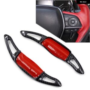 1ペア 車用 ステアリングホイール シフト パドル シフター エクステンション トヨタ カムリ アバロン カローラ - Carbon Fiber Black