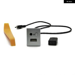 車用USB入力 アダプター ミニ ケーブル USBジャック インターフェース スイッチアクセサリー フォード フォーカス 2 MK2 2009 2010 2011 C-MAX クーガ MK1 - Silver