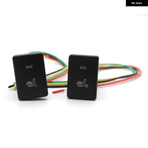 1ペア グリーンライト カーシートヒーター 右L プッシュ ボタン スイッチ 接続ワイヤー付き トヨタ カムリ プリウス カローラ プラド - Left and right
