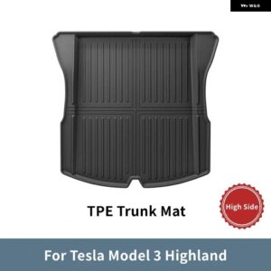 テスラ モデル3+ ハイランド フロント リア トランク マット TPE アンダー トランク 収納 全カバー カーゴライナー 汚れ防止 パッド - Upper Trunk Mat