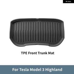 テスラ モデル3+ ハイランド フロント リア トランク マット TPE アンダー トランク 収納 全カバー カーゴライナー 汚れ防止 パッド - Front Trunk Mat