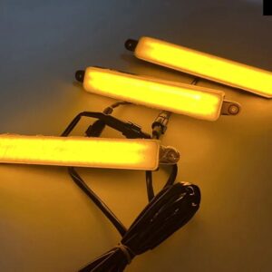 LEDメッシュマスクカバー ライト フォード レンジャー T8 エベレスト 18-21 フォグランプ フロント LED DRL デイタイム ライト 自動車 外装 アクセサリー - amber