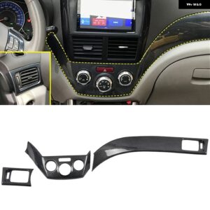 スバル WRX STI 2007-2013 カーボン スタイル インテリア ダッシュボード コンソール ハンドル ボウル ウィンドウ リフト スイッチ ボタン パネル カバー - B LHD