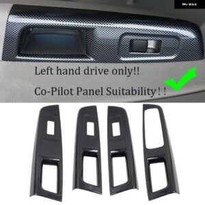 スバル WRX STI 2007-2013 カーボン スタイル インテリア ダッシュボード コンソール ハンドル ボウル ウィンドウ リフト スイッチ ボタン パネル カバー - C LHD