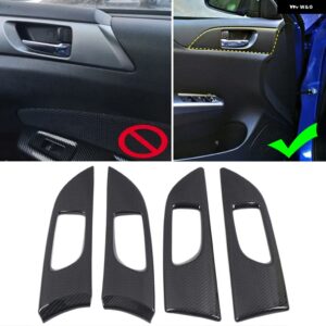 スバル WRX STI 2007-2013 カーボン スタイル インテリア ダッシュボード コンソール ハンドル ボウル ウィンドウ リフト スイッチ ボタン パネル カバー - D