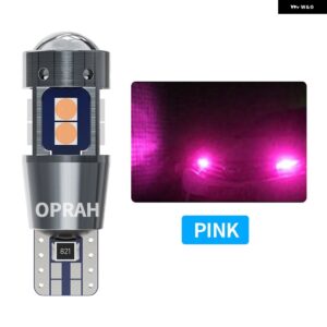 10個 T10 W5W LED CANバス 10SMD 3030 超高輝度 車クリアランスウェッジサイド バルブ 読書ドームシングルランプ 6000K ホワイト 12V - PInk