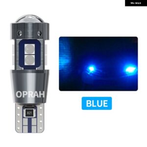10個 T10 W5W LED CANバス 10SMD 3030 超高輝度 車クリアランスウェッジサイド バルブ 読書ドームシングルランプ 6000K ホワイト 12V - Blue