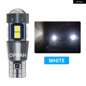 10個 T10 W5W LED CANバス 10SMD 3030 超高輝度 車クリアランスウェッジサイド バルブ 読書ドームシングルランプ 6000K ホワイト 12V - WHITE