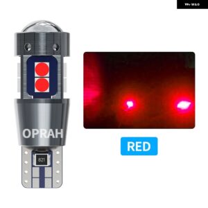 10個 T10 W5W LED CANバス 10SMD 3030 超高輝度 車クリアランスウェッジサイド バルブ 読書ドームシングルランプ 6000K ホワイト 12V - Red