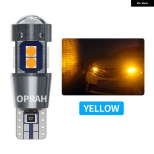 10個 T10 W5W LED CANバス 10SMD 3030 超高輝度 車クリアランスウェッジサイド バルブ 読書ドームシングルランプ 6000K ホワイト 12V - Yellow