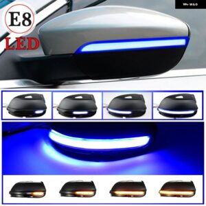 2個 LED サイドウィング ダイナミックウィンカーライト バックミラー インジケーター VW パサート CC B7 ビートル シロッコ ジェッタ MK6 ユーロ - White-Yellow