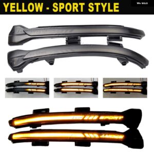 ダイナミックブライトLEDウィンカークリスタルVW ゴルフ MK7 GTI 7 7.5 R RLINE GTDミラー ライトクリア2013 2018 2019 2020アロー - Yellow-Sport-S