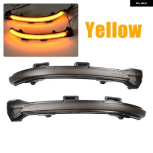 ダイナミックブライトLEDウィンカークリスタルVW ゴルフ MK7 GTI 7 7.5 R RLINE GTDミラー ライトクリア2013 2018 2019 2020アロー - Yellow
