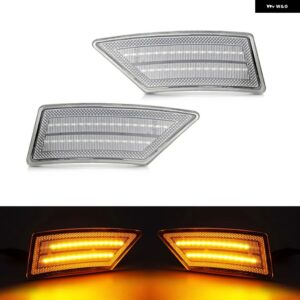 フォード レンジャー トレモア XL XLT ラリアット 2019-2022 クリアスモークレンズ フロント LED サイドマーカーランプ アンバー サイドフェンダーライト - Clear Normal Amber