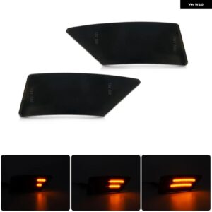 フォード レンジャー トレモア XL XLT ラリアット 2019-2022 クリアスモークレンズ フロント LED サイドマーカーランプ アンバー サイドフェンダーライト - Smoked Dynamic Amber