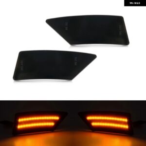 フォード レンジャー トレモア XL XLT ラリアット 2019-2022 クリアスモークレンズ フロント LED サイドマーカーランプ アンバー サイドフェンダーライト - Smoked Normal Amber