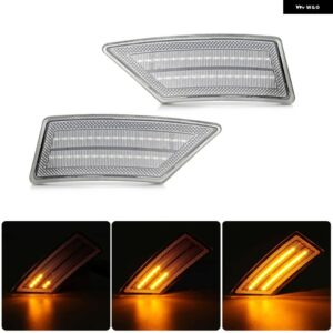 フォード レンジャー トレモア XL XLT ラリアット 2019-2022 クリアスモークレンズ フロント LED サイドマーカーランプ アンバー サイドフェンダーライト - Clear Dynamic Amber