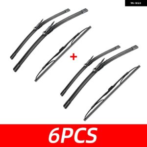 3PCS カー ワイパー アウディ Q7 4L 2006-2015 フロントリア ワイパー ブレード ブラシ 自動車アクセサリー 2006 - 10 - 6 PCS