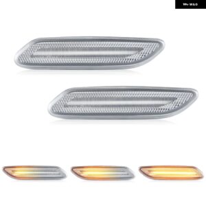 MINI COOPER R60 COUNTRYMAN R61 PACEMAN 2012-2017 クリアスモークレンズ LED サイドマーカーランプ フェンダー ダイナミックウィンカー ライト - Clear Dynamic Amber