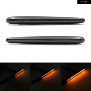 アルファロメオ ジュリエッタ 940 2010-2021 クリアスモークレンズ LED サイドマーカーランプ アンバー フロントサイドフェンダー ウィンカーライト - Smoked Dynamic Amber