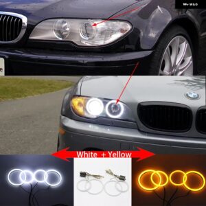 ホワイト LED ヘッドライト エンジェル デーモン アイズ キット エンジェル アイズ ライト BMW 3シリーズ E46 セダン ツーリング ワゴン クーペ コンパクト - 5.Coupe W and Y
