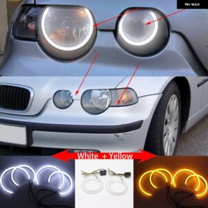 ホワイト LED ヘッドライト エンジェル デーモン アイズ キット エンジェル アイズ ライト BMW 3シリーズ E46 セダン ツーリング ワゴン クーペ コンパクト - 6. Compact W and Y